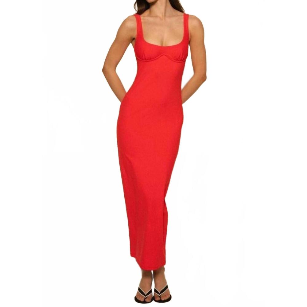 NEW MONTCE kaia long dress in cherry